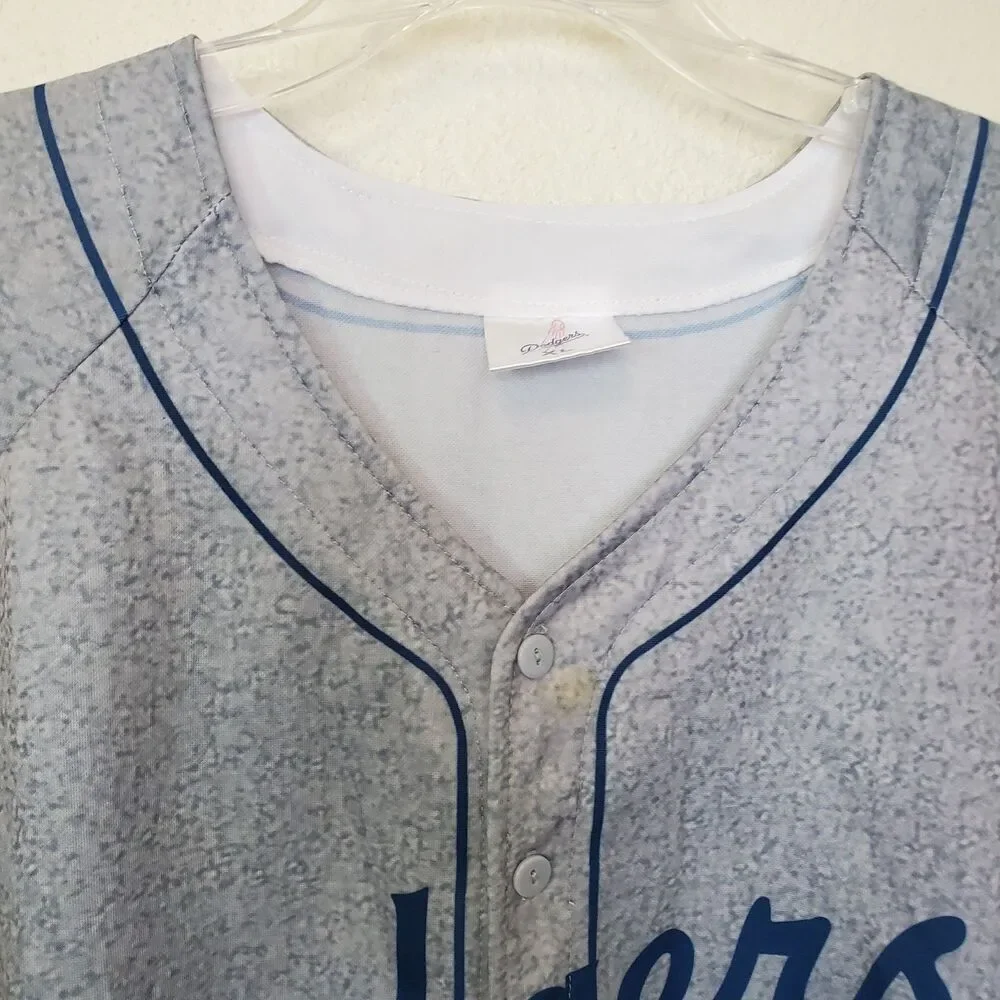 Dodgers Jersey XL Jackie Robinson #42 Gray Los Angeles LA Dodgers 75th Anniv MLB - Picture 8 of 16